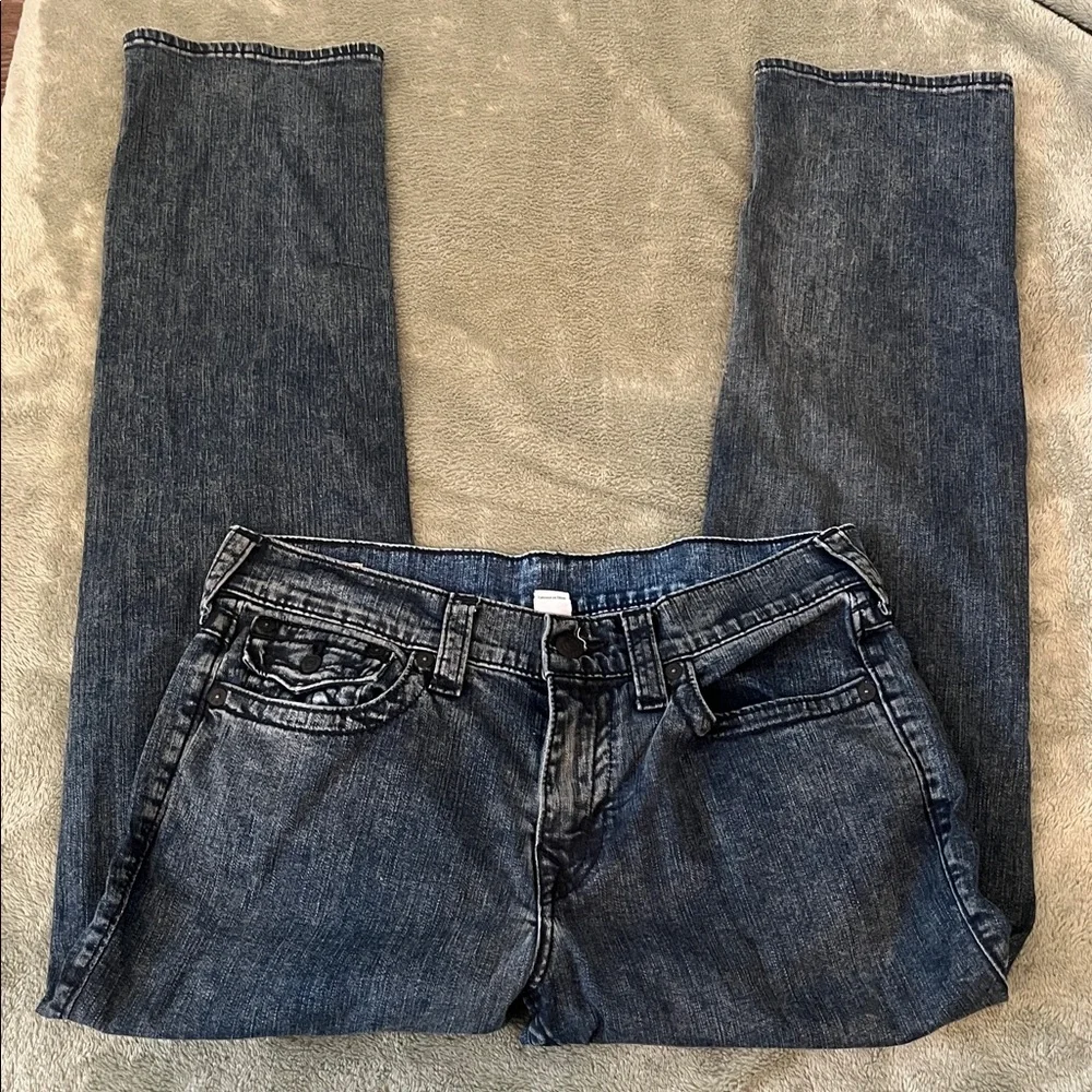 True Religion Ricky relaxed straight Dark Blue Denim Jeans